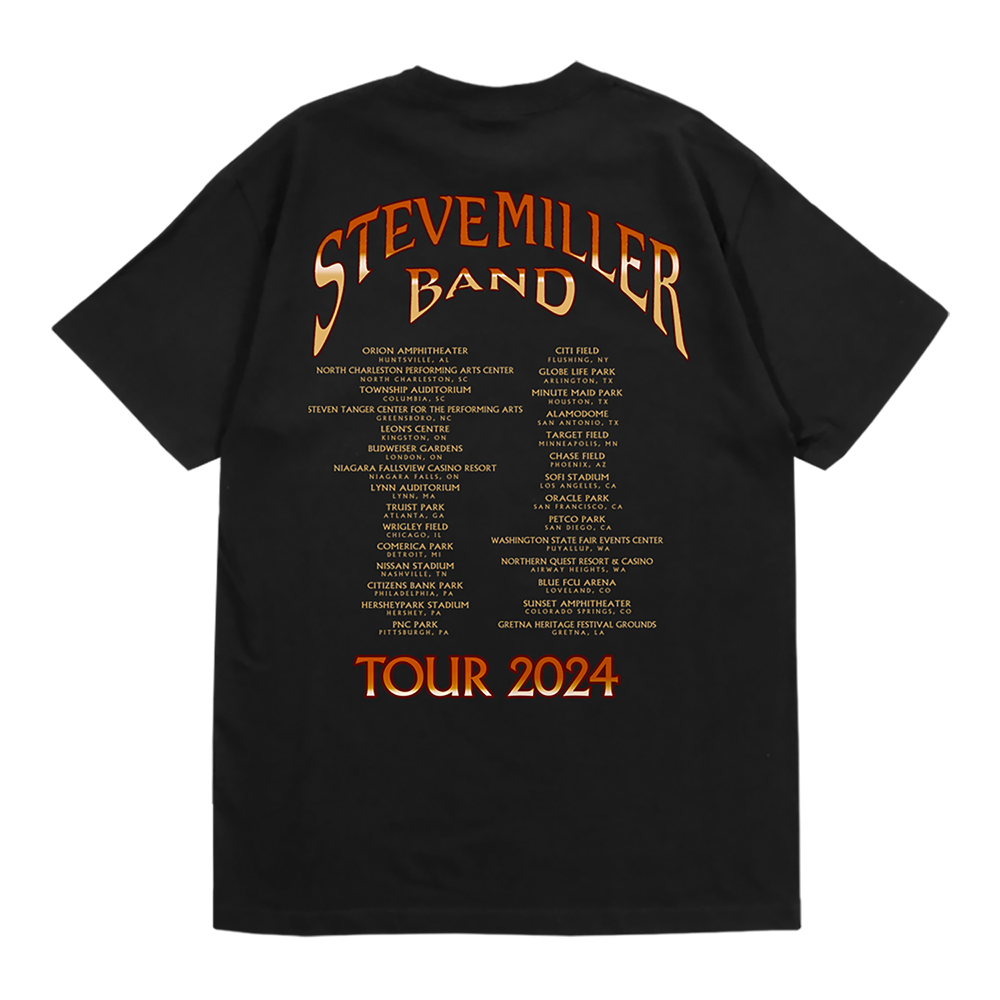 Black T-Shirt Bronzed Tour 2023 Pegasus 2024 Back